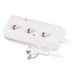 PS-370/5,0 Przedłużacz z trzykrotnym gniazdem 3x2p+Z, 10A; 5,m; biały
