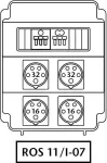 Rozdzielnica 2*32A 5p,2*16A 5p,zabezp.3F-32A,3F-16A