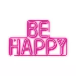 RTV100292 Neon PLEXI LED BE HAPPY róż NNE10 Neolia