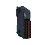 Modicon TM3, moduł we/wy analogowych, 2 wejśca temperetura/prąd/napięcie, 1 wyjście prąd/napięcie, zacisk sprężynowe