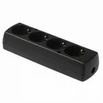 GN-470S Gniazdo czterokrotne 4x2p+Z Schuko; rozbieralne; czarny