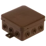 V6 BRĄZOWA Puszka n/t hermetyczna V6 IP-54 85x85x41 12-wl klik z osłabieniami brązowa