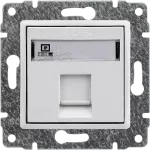 VENA Gniazdo komputerowe poj. RJ45 (wkład MOLEX), bez ramki, BIAŁY ANTYBAKTERYJNA POWŁOKA