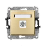 ICON Mechanizm gniazda antenowego pojedynczego typu F (SAT) niklowany złoty