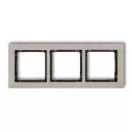 DECO Ramka uniwersalna potrójna - beton (ramka: jasnoszara; spód: czarny)