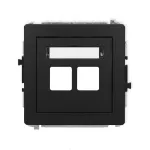 DECO Mechanizm gniazda multimedialnego podwójnego bez modułu (standard Keystone) czarny mat