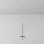 CLAR 300 fi100 wisząca wpust LED 2,7W/298lm/3000K, 230V, przewód transparentny, kolor srebra (gładki mat)