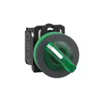 Przełącznik podświetlany zlicowany plastik zielony Ø30 2 pozycyjny stabilny 230...240 V AC 1 NO + 1 NC Harmony XB5