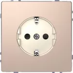 SCHUKO gniazdko elektryczne, przesłona, screwl. term., champagne metallic, System Design