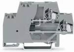 Złączka do zabudowy elementów 2-piętrowe ze ścianką końcową, szara 280-944/281-593