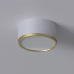 KAPS A1/10 stropowy LED 10W/1000lm/3000K, 230V, kolor złota (gładki mat), srebrny aluminiowy (mat struktura) RAL 9006