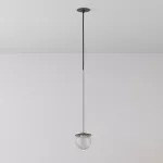 CLAR 400 fi100 wisząca wpust LED 2,7W/298lm/3000K, 230V, przewód czarny guma, kolor srebra (gładki mat)