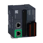 Modicon M221, sterownik modułowy, RJ45, Ethernet, 8 wejść, 8 wyjść przekaźnikowych, 24 VDC, zaciski sprężynowe