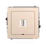 DECO Mechanizm ładowarki USB pojedynczej USB A, 5W max., 5V, 1A, bez pola opisowego beżowy