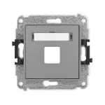 MINI Mechanizm gniazda multimedialnego pojedynczego bez modułu (standard Keystone) szary mat