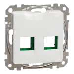 Płytka centralna 2xRJ45 do wkładów 5e-6 UTP Systimax, Sedna Design & Elements, białe
