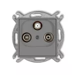 MINI Mechanizm gniazda abonenckiego RTV-SAT przelotowego 10dB szary mat