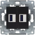 DANTE Ładowarka USB podwójna CZARNY