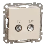 Gniazdo TV/SAT przelotowe (7dB), Sedna Design & Elements, beżowy