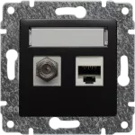 VENA Gniazdo TV typu F + RJ45 kat. 5e ANTRACYT