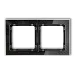 DECO Ramka uniwersalna podwójna transparentna DECO Art - efekt szkła (ramka: transparentna; spód: czarny)