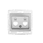 DOMO 01-1419-043 sr Adapter gniazdo komputerowe podwójne 2xRJ45