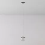CLAR 250 fi100 wisząca wpust LED 2,7W/298lm/3000K, 230V, przewód czarny guma, kolor srebra (gładki mat)