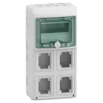 Obudowa natynkowa, Mureva (dawna Kaedra), IP65 do podłączenia gniazd gMRV-1-8-NT-T/4 4 otwory 90x100 mm