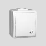 Przycisk światło bryzgoszczelny IP44, 10AX, 250V~, szybkozłącza; biały