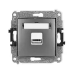 MINI Mechanizm ładowarki USB pojedynczej USB A, 10W max., 5V, 2A grafitowy