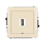 DECO Mechanizm gniazda pojedynczego USB A-A 2.0, bez pola opisowego beżowy