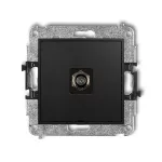 ICON Mechanizm gniazda antenowego pojedynczego typu F (SAT) niklowany, bez pola opisowego czarny mat