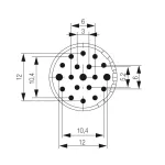 SAI-M23-BE-19-F-PE Wkładka stykowa do złączy okrągłych, nr.katalogowy 1224440000