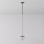 CLAR 500 fi100 wisząca wpust LED 2,7W/298lm/3000K, 230V, przewód czarny guma, kolor srebra (gładki mat)