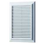 kratka wentylacyjna 180x180 mm z siatką i kołnierzem okrągłym fi 125 mm, biała WPFEL180X180/125WH