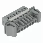 1-przewodowe gniazdo; CAGE CLAMP®; 2,5 mm²; raster 5 mm; 9-bieg.; uchwyt Snap-In; 2,50 mm²; szara