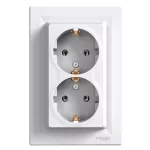 Gniazdo podwójne Asfora z/u SCHUKO 2P+Z białe (diy)