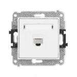MINI Mechanizm gniazda komputerowego pojedynczego 1xRJ45, kat. 6, 8-stykowy biały mat
