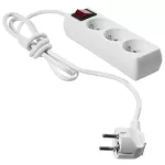 PS-370WS/3,0 E Przedłużacz z trzykrotnym gniazdem z wyłącznikiem;ECO; 3X2p+Z; 10A; 3m; biały