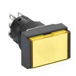 Harmony XB6 Przycisk, Podświetlany, Żółty, Płaski, 1 CO, 24 V DC, Prostokątny, Plastikowy