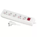 PS-570SWS/1,5/5,0 Przedłużacz z pieciokrotnym gniazdem z wyłacznikiem; Schuko 3x2p+Z Schuko, 3x1,5; 16A; 5m; biały