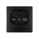 DECO Mechanizm gniazda abonenckiego RTV przelotowego 12dB czarny mat