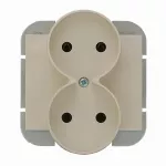 PT-5OR Gniazdo wtyczkowe podwójne-ONYX- p/t 2x2p 16A ,250V do systemu ramkowego; beżowy