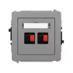 DECO Mechanizm gniazda głośnikowego podwójnego szary mat