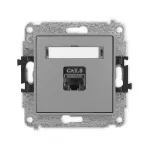 ICON Mechanizm gniazda komputerowego pojedynczego 1xRJ45, kat. 8, ekranowany, 8-stykowy szary mat
