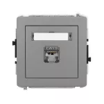 DECO Mechanizm gniazda komputerowego pojedynczego 1xRJ45, kat. 6, ekranowany, 8-stykowy szary mat