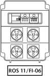 Rozdzielnica 2*32A 5p,2*16A 5p,zabezp.2* 3F-16A