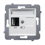 LAURA (Biały) Ładowarka USB A (A-10W) bez ramki (op=4)