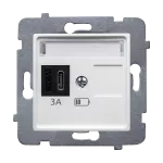 LAURA (Biały) Szybka Ładowarka USB C (C-20W), bez ramki (op=4)