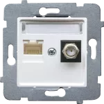 LAURA Gniazdo komputerowo RJ45 + antenowe F bez ramki GPKA-LA/m bez ramki
